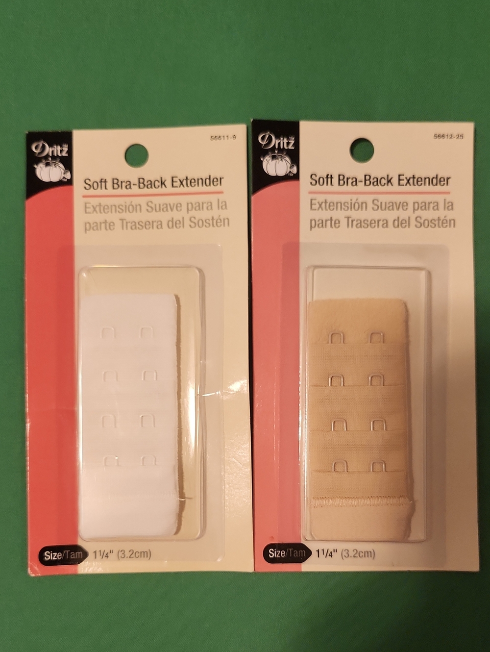 🔥Dritz 1.25" Soft Bra-Back Extender Pack — White & Beige